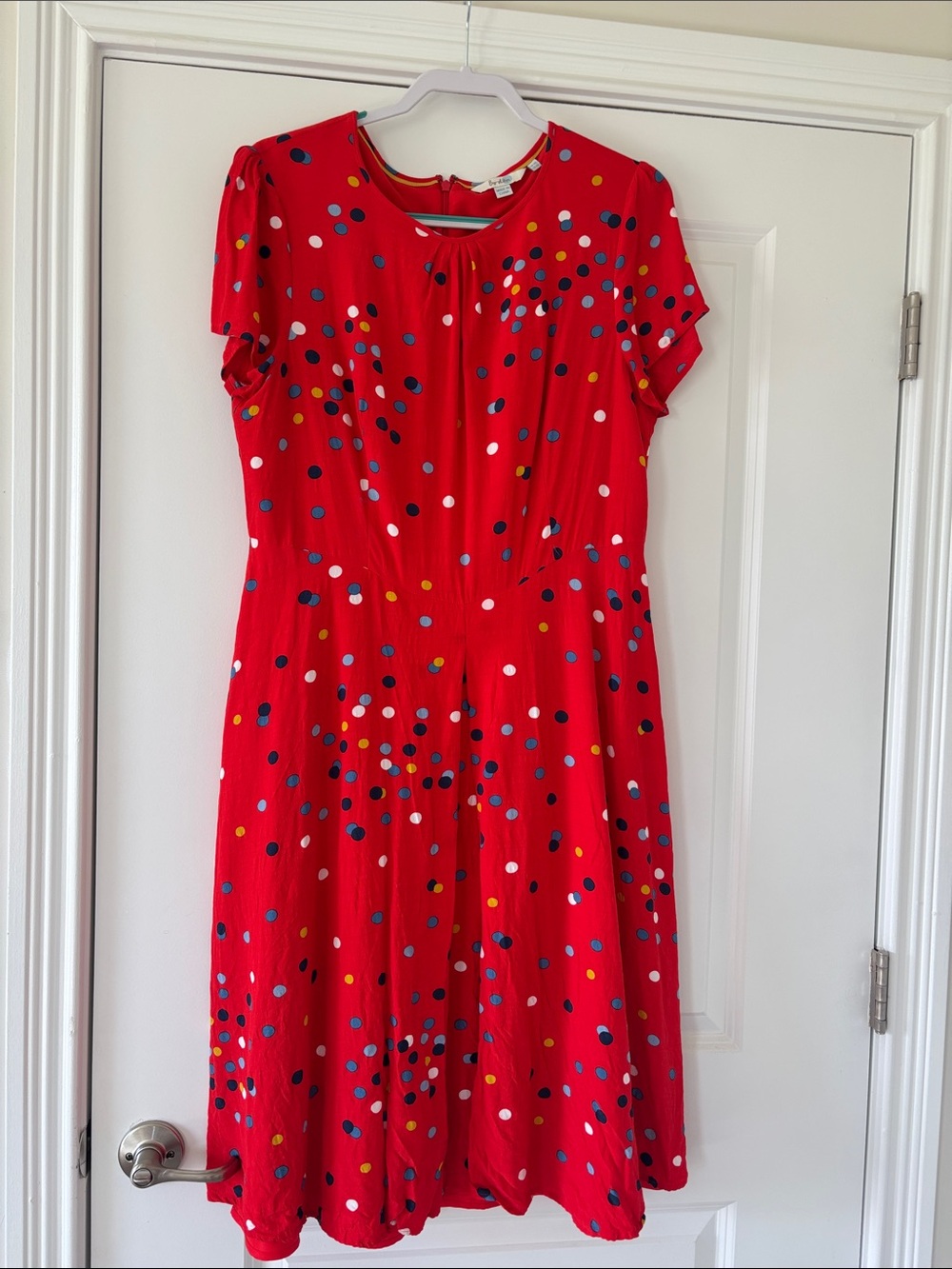 Boden Red Polka Dot Midi Dress